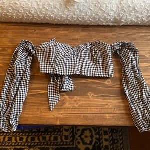 Honey Punch gingham crop top size small